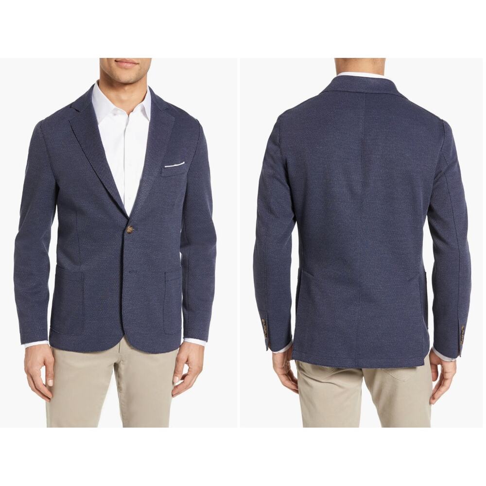 Eleventy Slim Fit Jersey Sport Coat in Denim Mens 52R EU